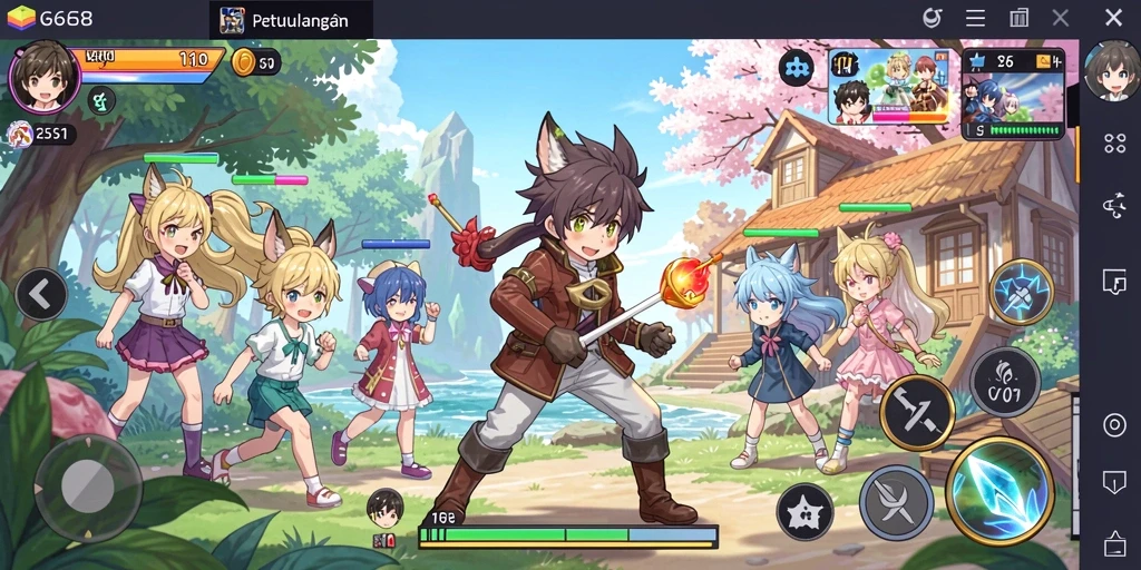 Screenshot menampilkan aksi seru di dunia Anime G668.