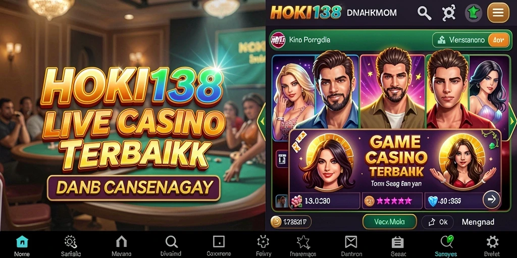 Gambaran layar utama HOKI138 yang menunjukkan suasana Live Casino.