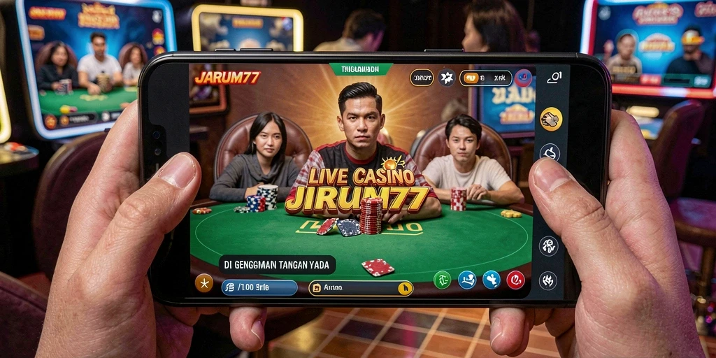 Tampilan gameplay Live Casino yang seru di aplikasi JARUM77.