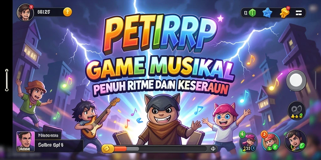 Screenshot menampilkan pemain beraksi dalam permainan musik yang seru.