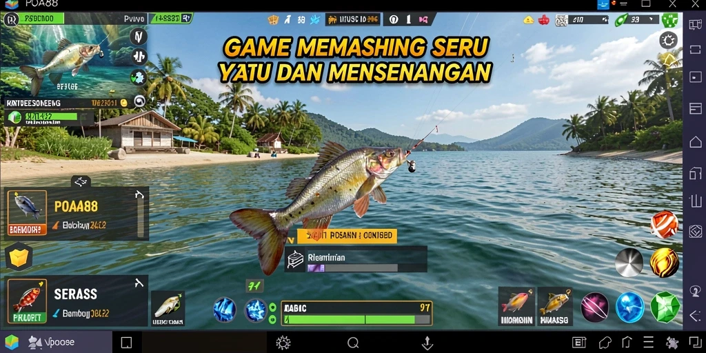 Screenshot dari gameplay POA88 yang menampilkan pengalaman memancing yang seru.