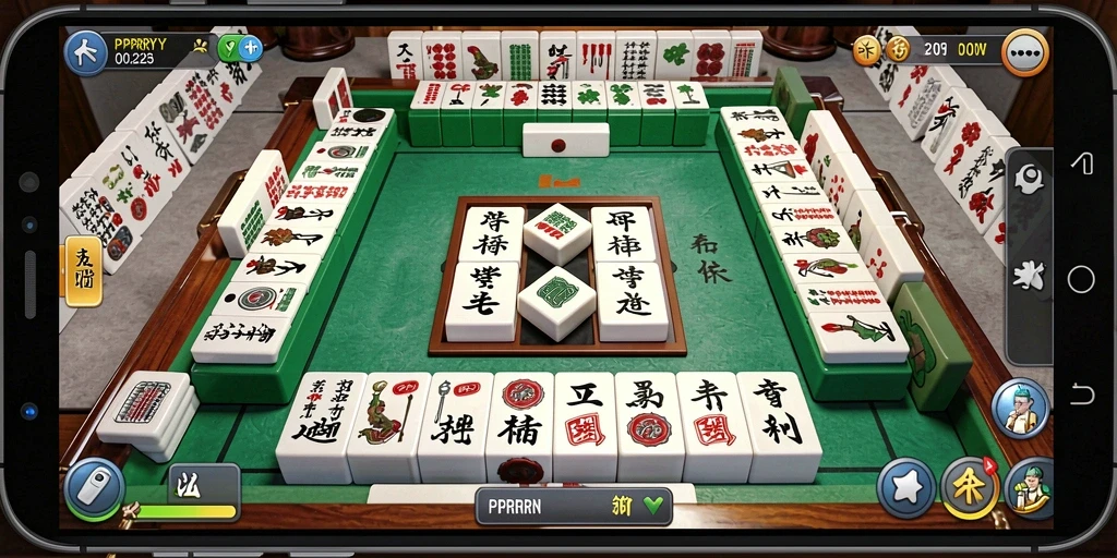 Tampilan utama gameplay PPRRYY dengan elemen Mahjong yang menarik.