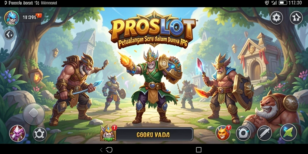 Screenshot utama PROSLOT menampilkan aksi pertempuran yang mendebarkan.