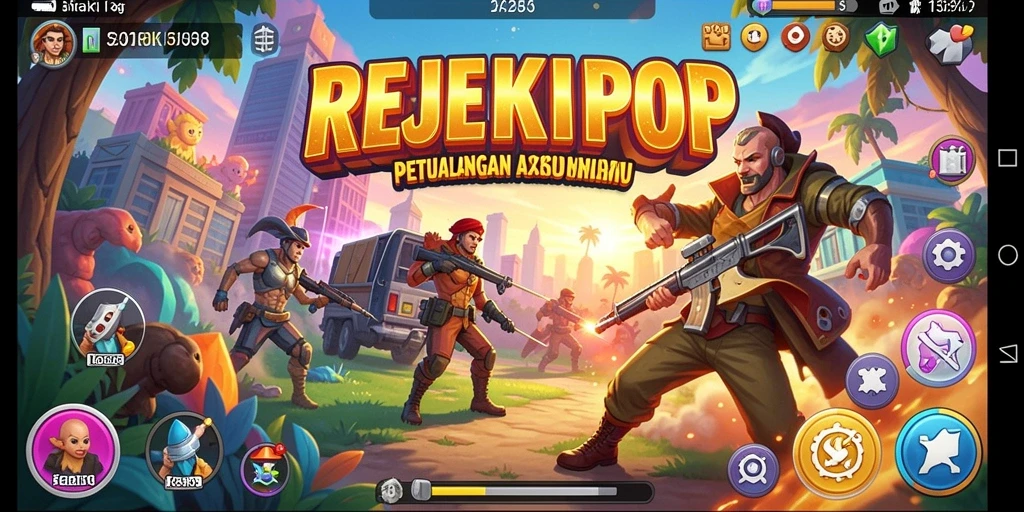 Tampilan gameplay seru REJEKIPOP dengan aksi mendebarkan.