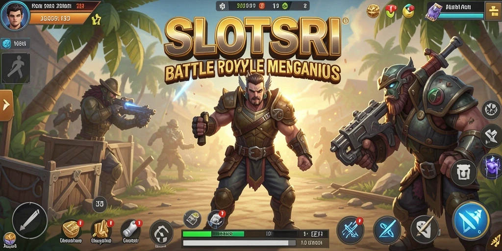 Tampilan screenshot gameplay SLOTSRI dalam arena Battle Royale yang mendebarkan.